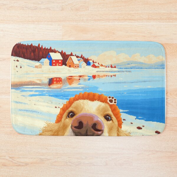Item preview, Boop! - Golden Retriever Winter Selfie (Pixel Art). designed and sold by bitwoofstudio.