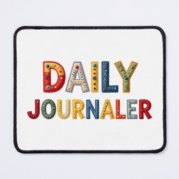 Item preview, DAILY JOURNALER - IN COLORFUL FAUX LETTERING designed and sold by AlexOBrienArt.