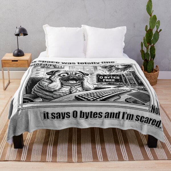 Item preview, Disk Space Was Fine Yesterday IT Humor Pug Meme designed and sold by ArhiStrategOne.
