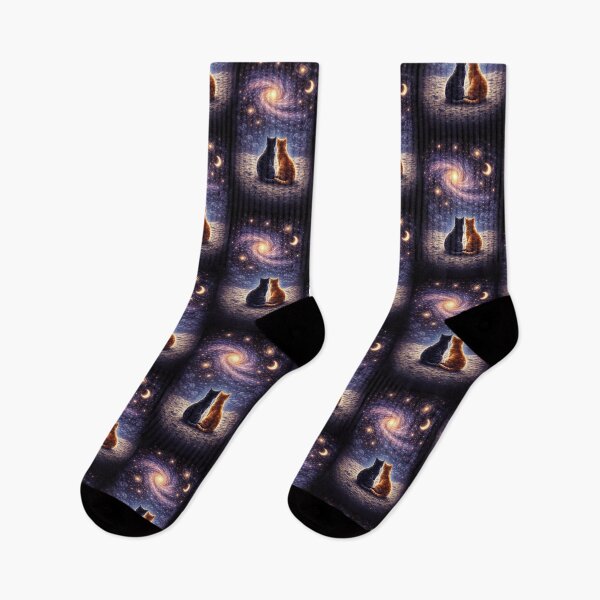 Item preview, Cosmic Friendship – Cat & kitten Under a Starry universe designed and sold by OuchenB.