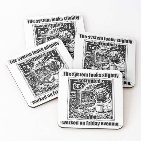Item preview, File System Corrupted IT Humor Pug Meme designed and sold by ArhiStrategOne.