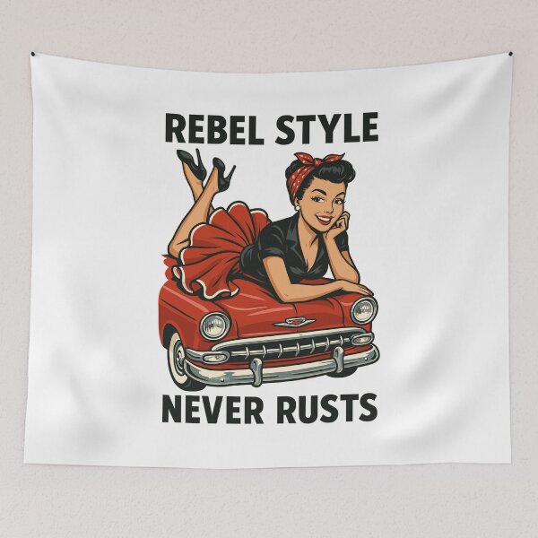 Item preview, Rockabilly Pin-Up: Rebel Style Never Rusts Retro designed and sold by Pineapple-Tree.