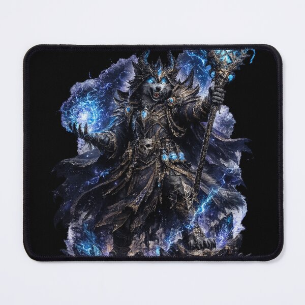 Item preview, Arcane Frost Wolf Mage - Blue Magic Fantasy Cutout designed and sold by Nesaith.