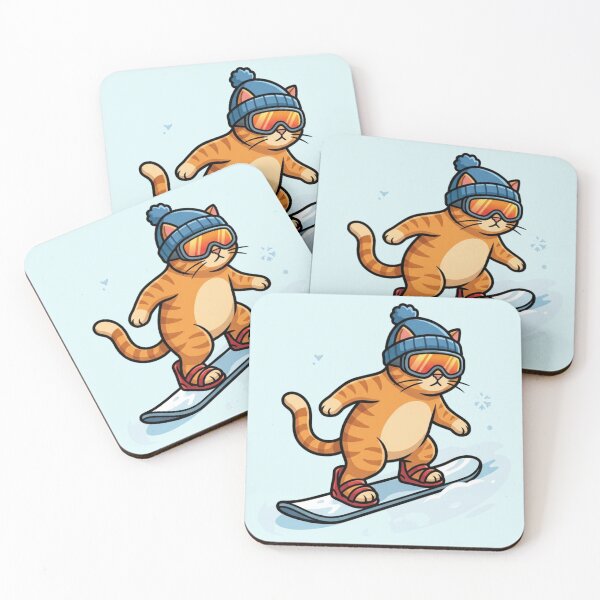 Item preview, Cool Snowboarding Ginger Cat - Extreme Winter Vibes designed and sold by HappySproutArt.
