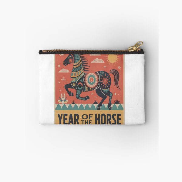 Aperçu de l'œuvre Année du Cheval – Zodiaque chinois – Cheval décoratif d'art populaire créée et vendue par MoodThreadz.