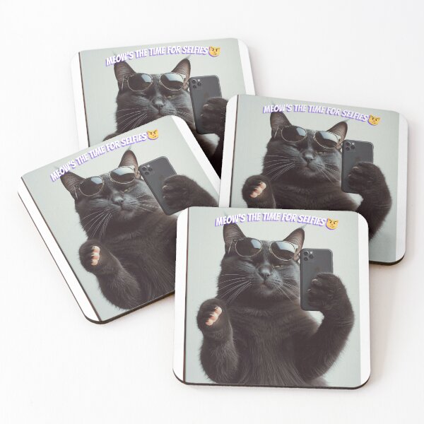 Item preview, Smug Black Cat Mirror Selfie Tee – Funny Cat Design designed and sold by Falconwolf.