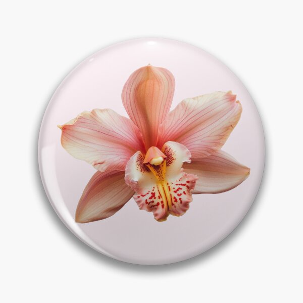 Item preview, peach pink pastel orchid flower sticker designed and sold by inainart.
