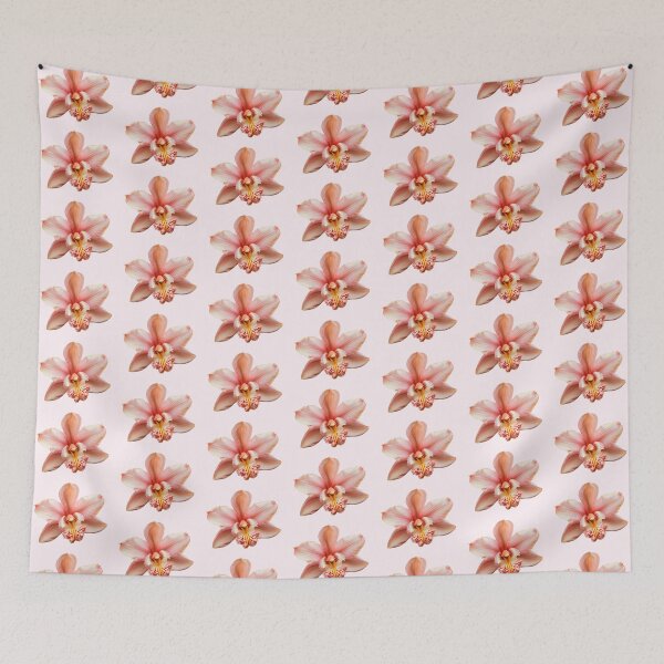 Item preview, peach pink pastel orchid flower sticker designed and sold by inainart.