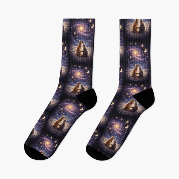 Item preview, Cosmic Friendship – Cat & kitten(C&S) Under a Starry universe designed and sold by OuchenB.