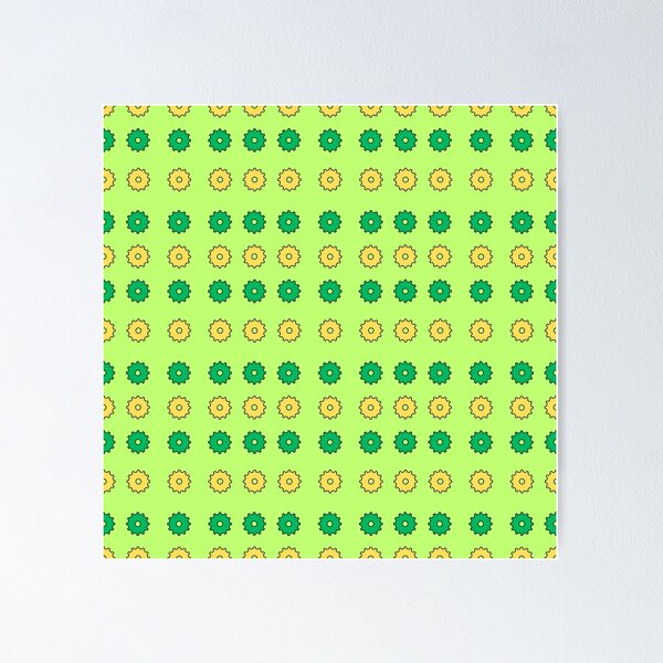 Item preview, Yellow and Green alternating Cogs on Lime background pattern designed and sold by fev-rocks.