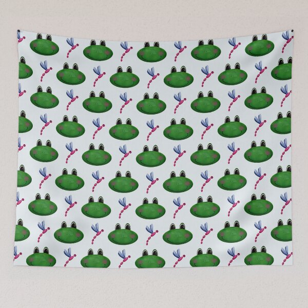 Item preview, Cute Frog Dragonfly Pattern Playful Kids Nature Design designed and sold by EL-Lebedenko.