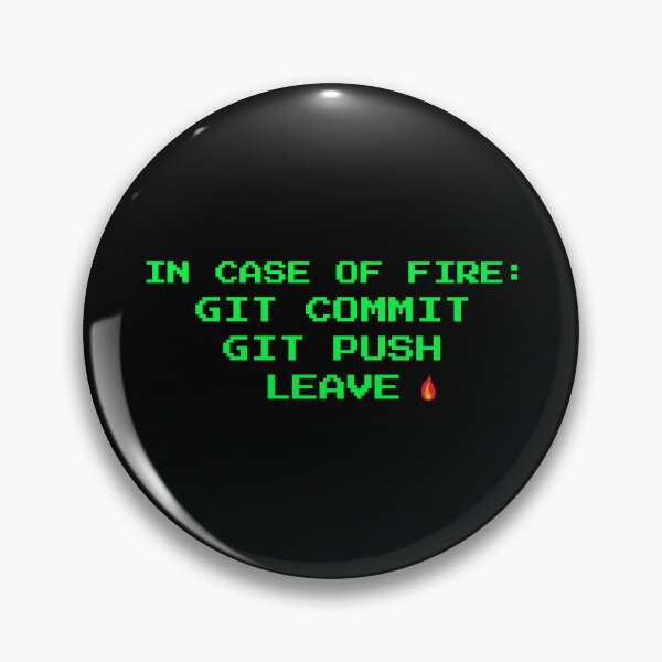 Artikelvorschau, Im Brandfall: Git Commit, Git Push, Verlassen – Lustiger Programmierer entworfen und verkauft von vividlukas.