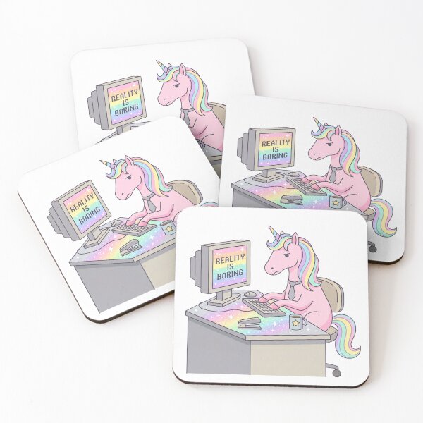 Item preview, Reality Is Boring Funny Unicorn Office Worker designed and sold by DigitalAnnaBanana.