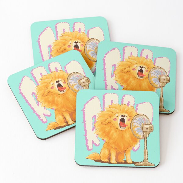 Item preview, ROAR! - Golden Retriever Lion Wig & Fan (Pixel Art) designed and sold by bitwoofstudio.