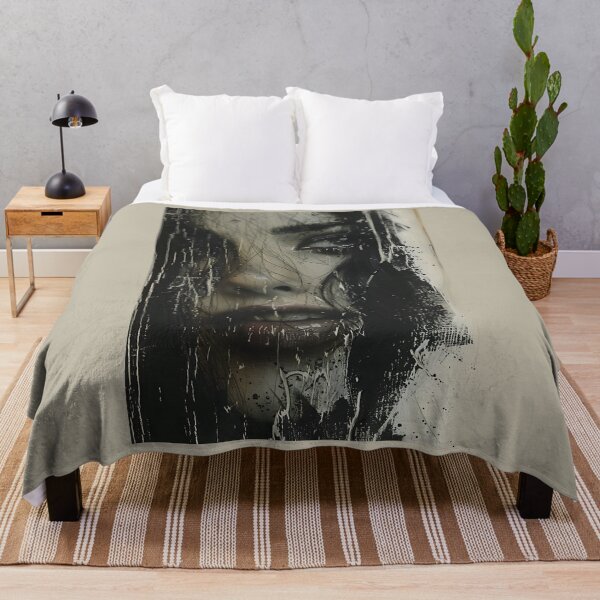 Item preview, Raw Charcoal Girl Portrait - Dark Abstract Grunge Sketch designed and sold by QNTR CULT.