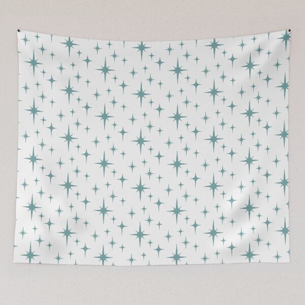 Item preview, Vintage Retro 1950s Mid Century Modern Aqua Blue Atomic Starburst  designed and sold by RetroMaggie.