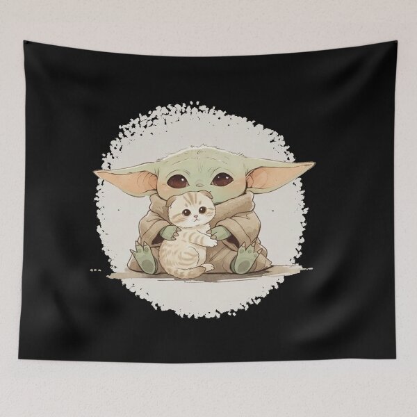 Item preview, BABY YODA WITH SCOTTISH FOLD designed and sold by LIS AND MELIVERSO.