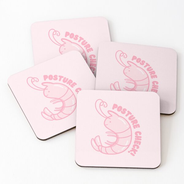 Item preview, Posture Check Cute Pink Shrimp designed and sold by ShyHomebodyClub.