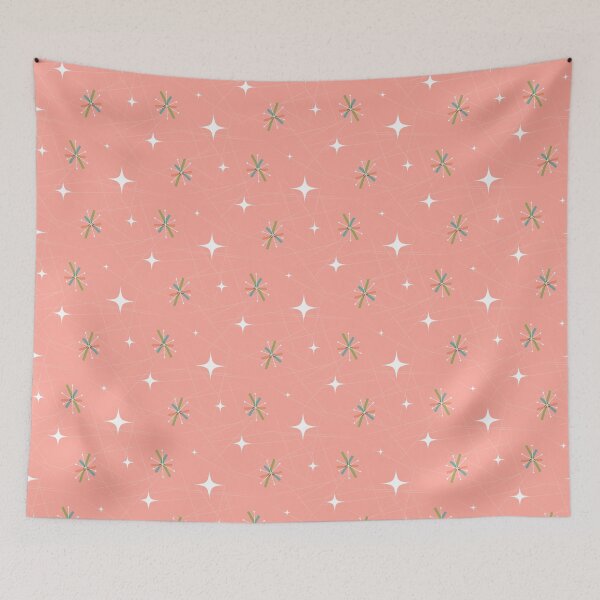 Item preview, Retro 1950s Mid Century Modern Pink Atomic Starburst designed and sold by RetroMaggie.