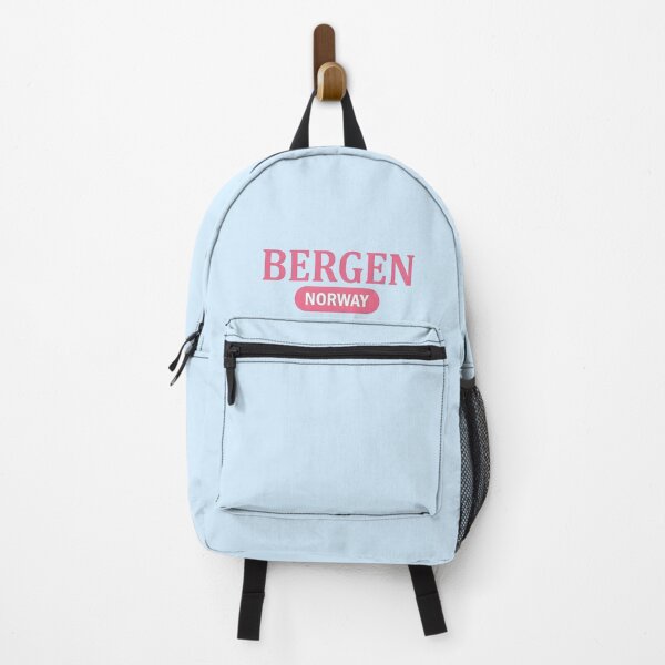 Item preview, Bergen Norway Cute Pastel Skyline Cityscape Blue Landscape  designed and sold by HowToCanadian.