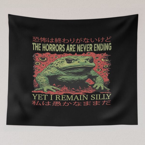 Item preview, the horrors are never ending shirt vintage japanese frog designed and sold by CHAKSTYLE.