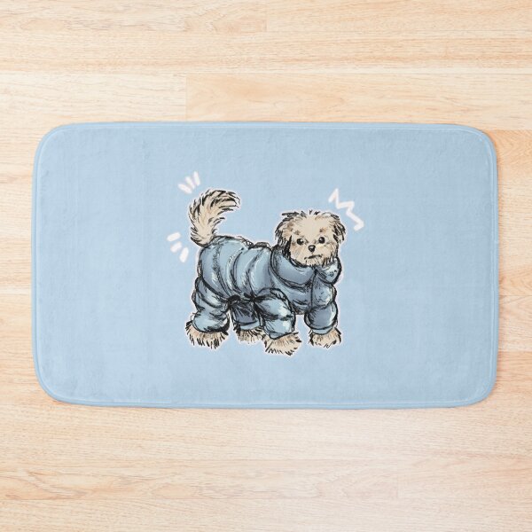 Item preview, Adorable Puppy in Blue Puffer Jacket designed and sold by ghostieking.