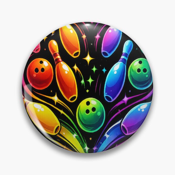 Item preview, Bowling Heart Colorful Neon Sports Bowling Pin  designed and sold by AmazingViews.