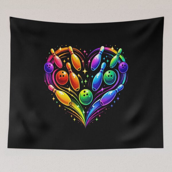 Item preview, Bowling Heart Colorful Neon Sports Bowling Pin  designed and sold by AmazingViews.