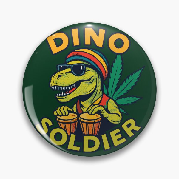 Item preview, DINO SOLDIER: Pop-Art T-Rex Reggae Musician Drummer designed and sold by Virtualstars.