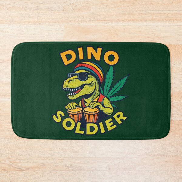 Item preview, DINO SOLDIER: Pop-Art T-Rex Reggae Musician Drummer designed and sold by Virtualstars.