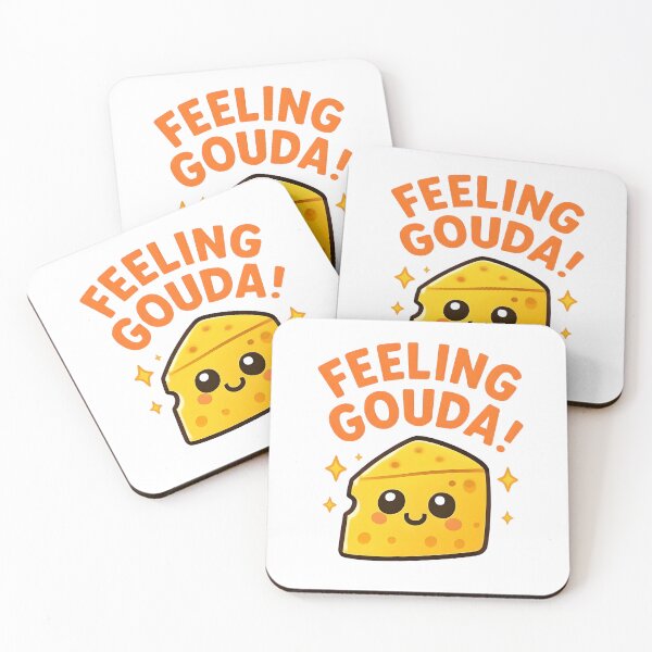 Item preview, Feeling Gouda! Cute cheese pun cartoon  designed and sold by stateofcheese.
