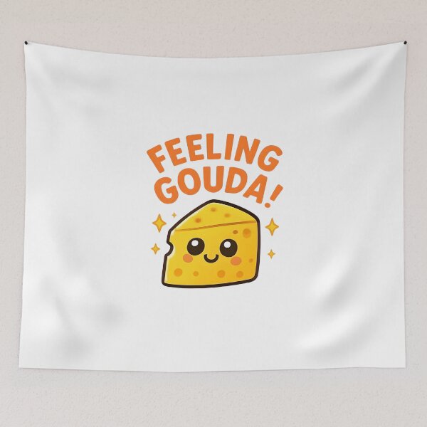 Item preview, Feeling Gouda! Cute cheese pun cartoon  designed and sold by stateofcheese.