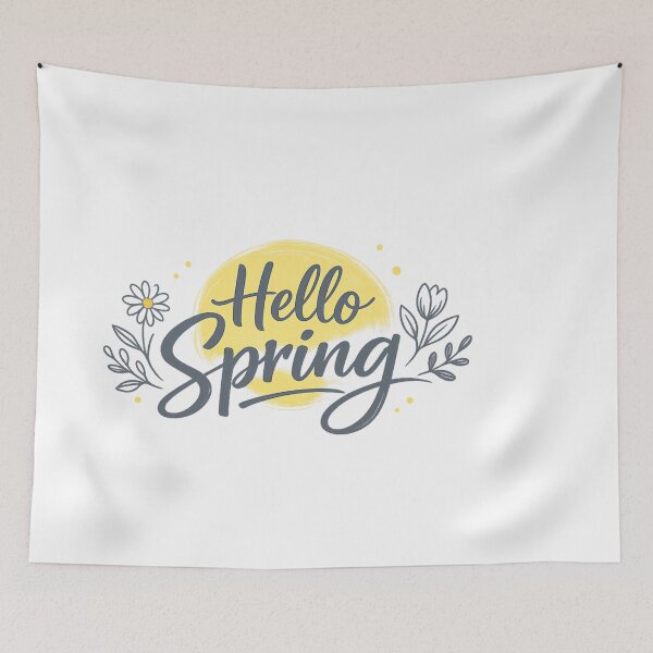 Item preview, Minimalist Hello Spring Sunshine Line Art designed and sold by Combat Skies.