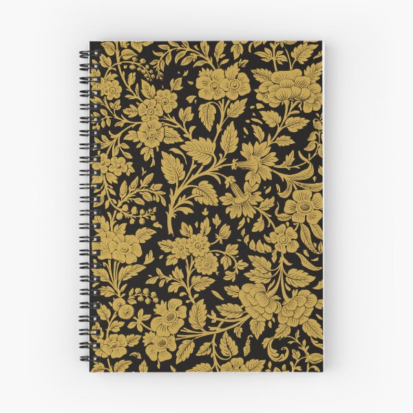 Item preview, Antique Gold Floral Indian Lace Damask Botanical Brocade designed and sold by antiqueart.