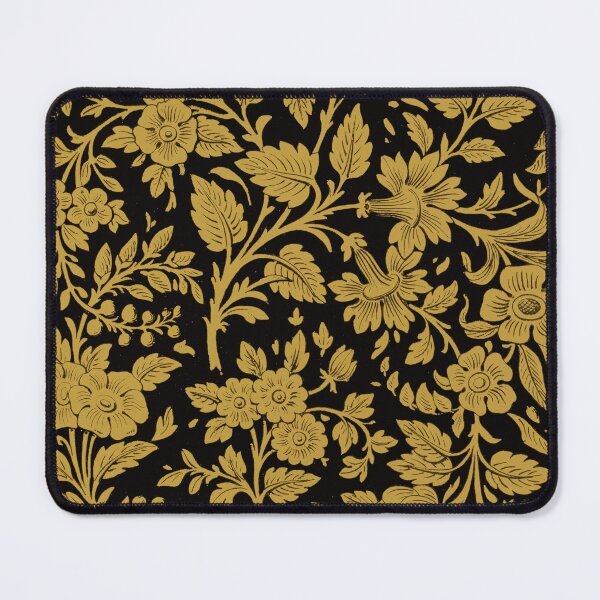 Item preview, Antique Gold Floral Indian Lace Damask Botanical Brocade designed and sold by antiqueart.