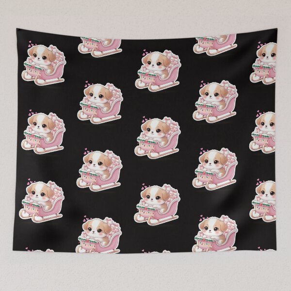 Item preview, Cute puppy in a pink sled designed and sold by AudyNath.