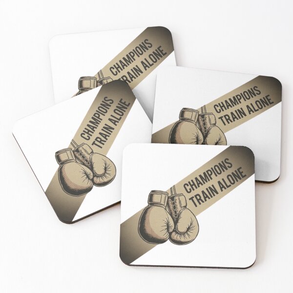 Item preview, CHAMPIONS TRAIN ALONE – Vintage Boxing Gloves Gym Training Design designed and sold by BuiltByDiscipline.