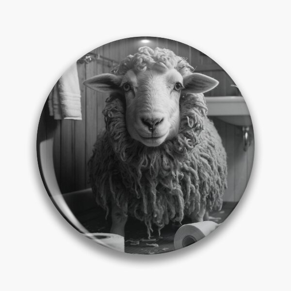 Item preview, Funny Naughty Sheep with Toilet Paper Bathroom Art designed and sold by vk09.