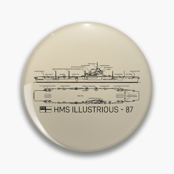 Item preview, HMS Illustrious WW2 British Aircraft Carrier Infographic Diagram designed and sold by MilitaryMart.
