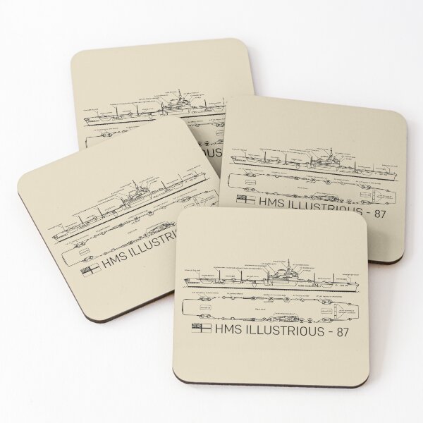 Item preview, HMS Illustrious WW2 British Aircraft Carrier Infographic Diagram designed and sold by MilitaryMart.