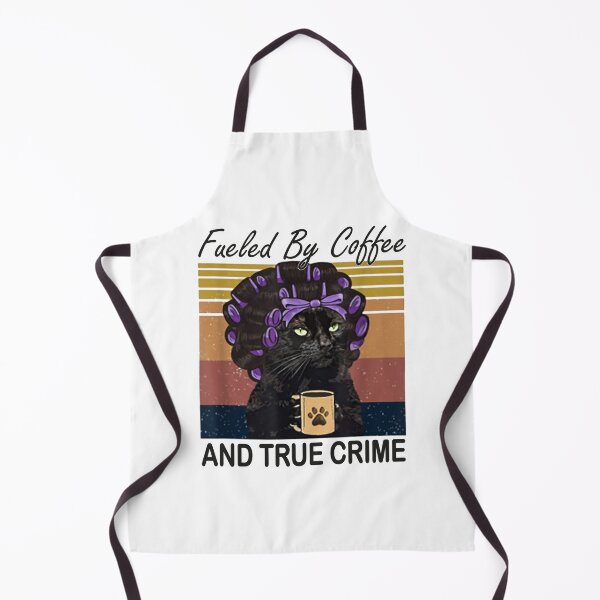 Item preview, Fueled by coffee and true crime Podcast Funny cat vintage designed and sold by CORJIDOG-ART.