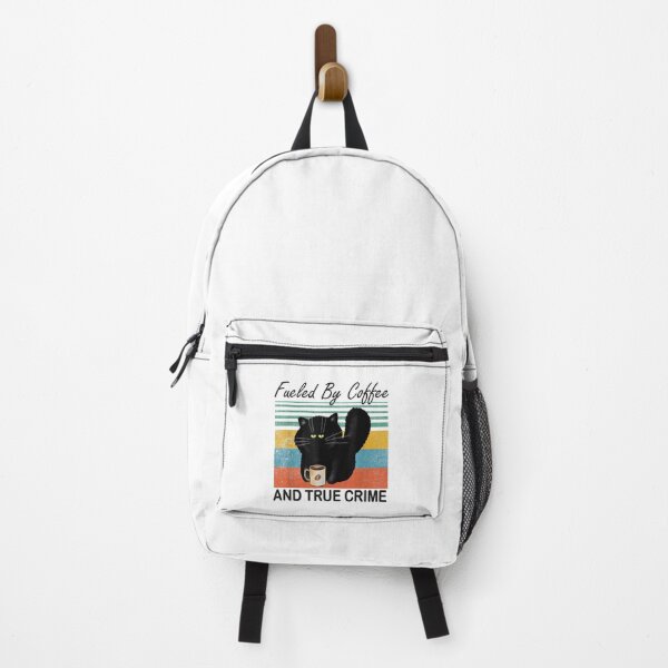 Item preview, Fueled by coffee and true crime Podcast Funny cat vintage designed and sold by CORJIDOG-ART.