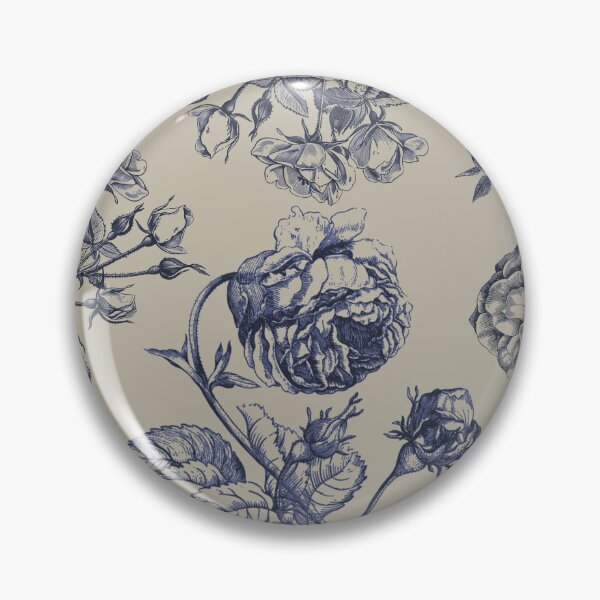Item preview, Vintage Blue Toile Botanical Floral Antique Pattern designed and sold by antiqueart.