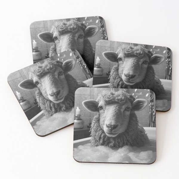 Item preview, Funny Sheep Taking Bubble Bath Bathroom Art designed and sold by vk09.