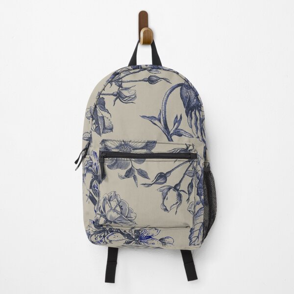 Item preview, Vintage Blue Toile Botanical Floral Antique Pattern designed and sold by antiqueart.