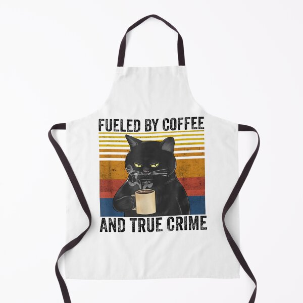 Item preview, Fueled by coffee and true crime Podcast Funny cat vintage designed and sold by CORJIDOG-ART.