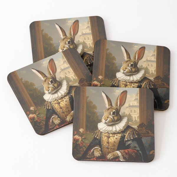 Item preview, Regal Renaissance Royal Rabbit Portrait Painting designed and sold by Rutvain.