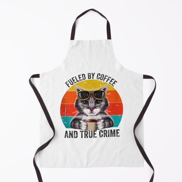 Item preview, Fueled by coffee and true crime Podcast Funny cat vintage designed and sold by CORJIDOG-ART.