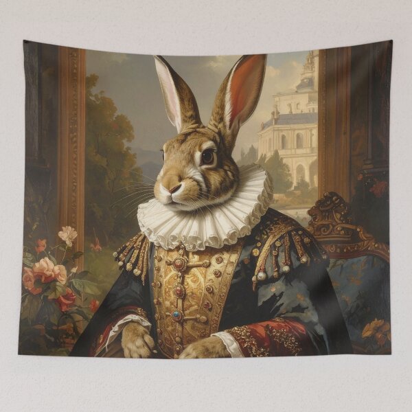 Item preview, Regal Renaissance Royal Rabbit Portrait Painting designed and sold by Rutvain.
