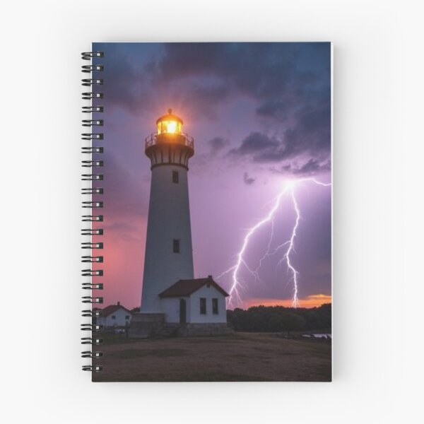 Item preview, Lighthouse Lightning Strike at Sunset designed and sold by Celebrate This!.